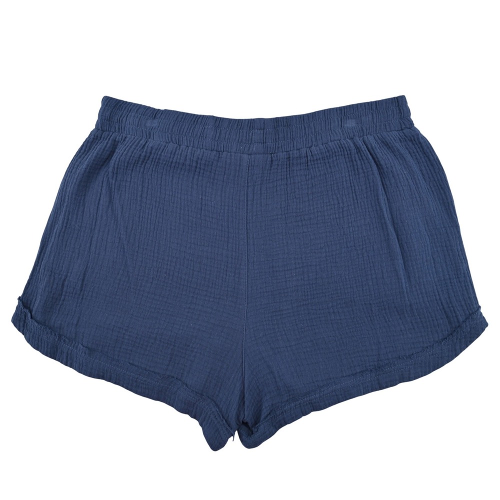 100% Cotton C&C California Blue Gauze Relaxed Lounge Shorts XL High Rise Pocket - Picture 3 of 10